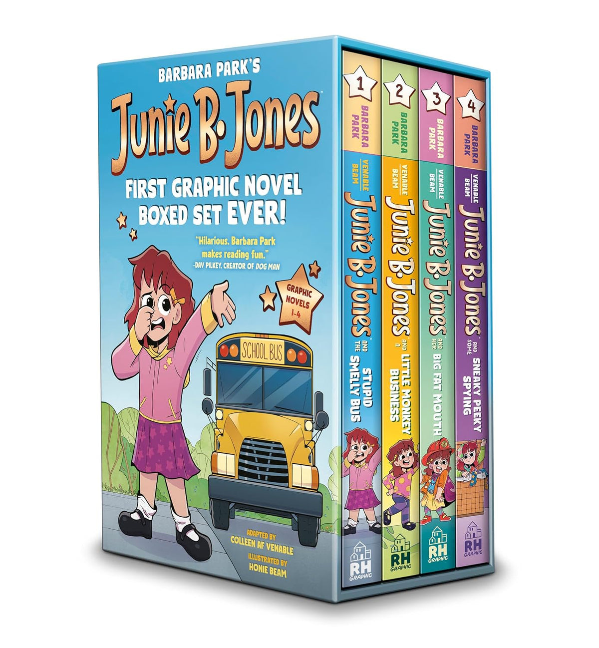 Junie B. Jones First Graphic Novel Boxed Set Ever! (Graphic Novels 1-4): The Stupid Smelly Bus; A Little Monkey Business; Her Big Fat Mouth; Some ... Boxed Set) (Junie B. Jones Graphic Novels)
