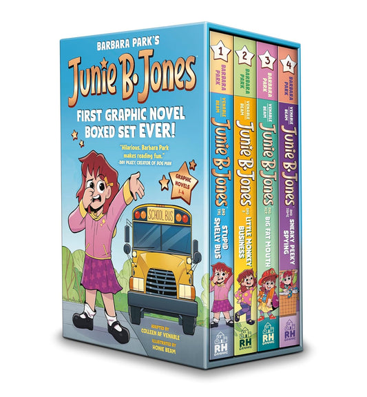 Junie B. Jones First Graphic Novel Boxed Set Ever! (Graphic Novels 1-4): The Stupid Smelly Bus; A Little Monkey Business; Her Big Fat Mouth; Some ... Boxed Set) (Junie B. Jones Graphic Novels)