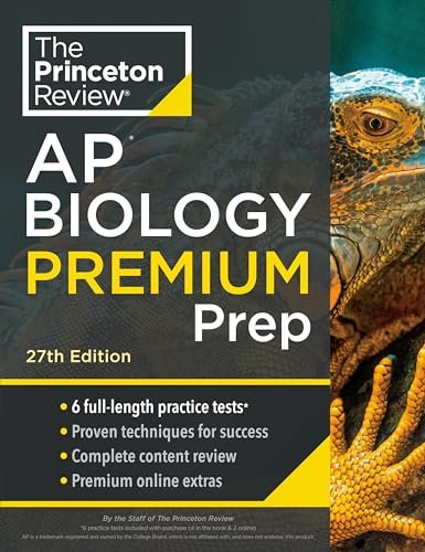 Princeton Review AP Biology Premium Prep, 27th Edition: 6 Practice Tests + Digital Practice Online + Content Review (College Test Preparation)