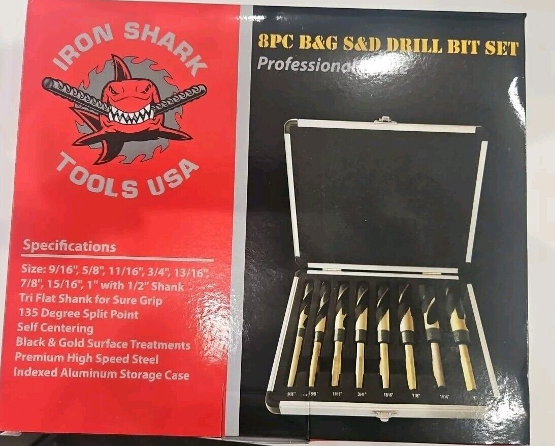 Iron Shark Tools USA B&G S&D Drill Bit Set 17 Piece Professional Grade UNUSED