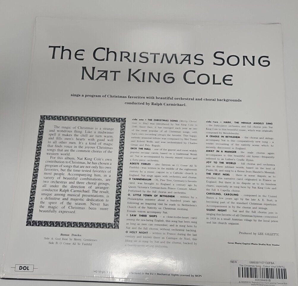 Nat King Cole The Christmas Song - Colour Vinyl [VINYL]